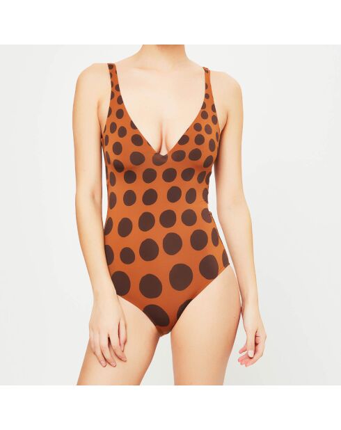 Maillot de bain 1 pièce bonnets moulés Jirafa camel/marron
