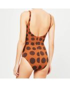 Maillot de bain 1 pièce bonnets moulés Jirafa camel/marron