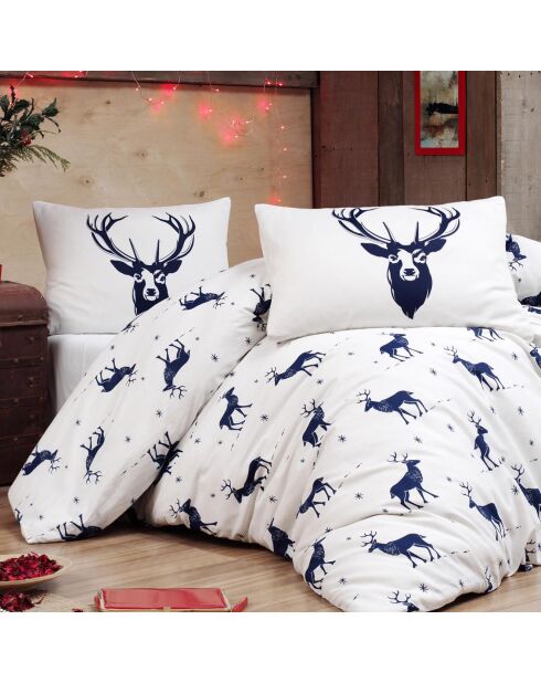 Parure housse de couette  Geyik bleu/blanc