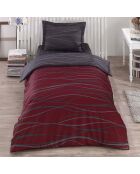 Parure housse de couette  Verda bordeaux/anthracite