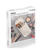 5 Pinceaux de Maquillage en Bois avec Trousse Miset