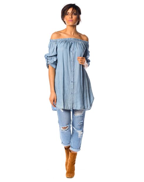 Tunique Salomé bleu ciel