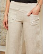 Pantalon 100% Lin Emma beige