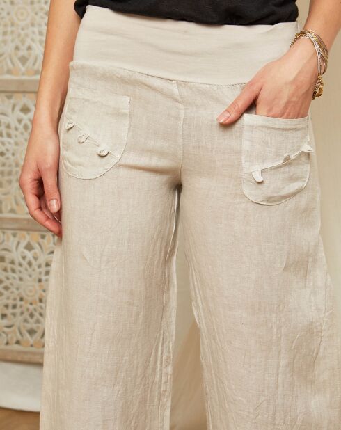 Pantalon 100% Lin Emma beige