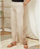 Pantalon 100% Lin Emma beige