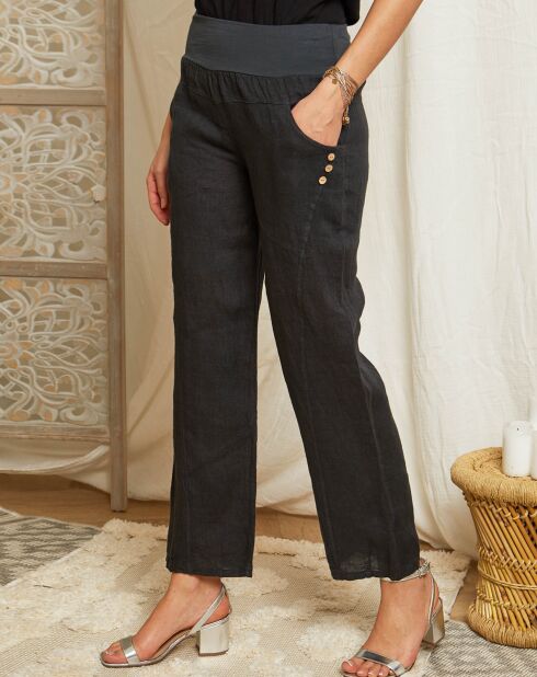 Pantalon 100% Lin Inès anthracite