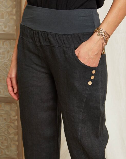 Pantalon 100% Lin Inès anthracite