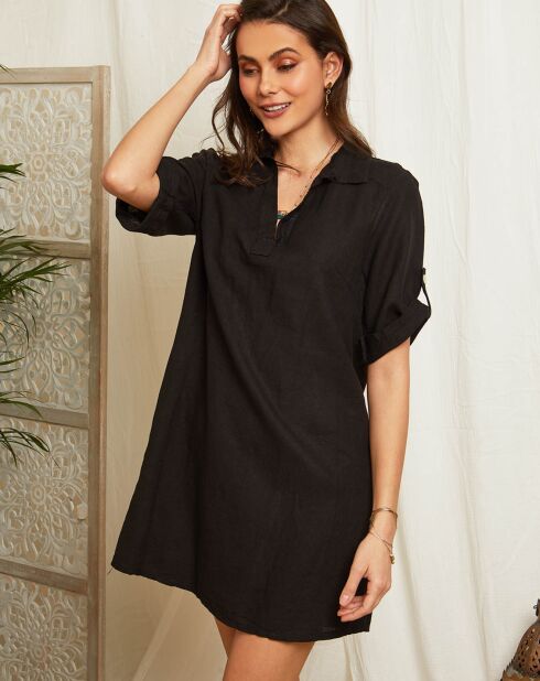 Robe 100% Lin Nina noire
