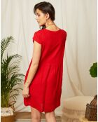 Robe 100% Lin Clémence rouge
