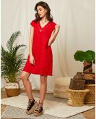 Robe 100% Lin Clémence rouge