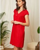 Robe 100% Lin Clémence rouge