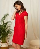 Robe 100% Lin Clémence rouge