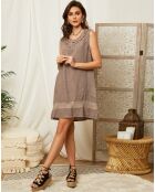 Robe 100% Lin Jeanne taupe