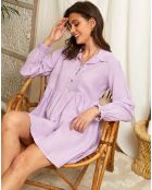 Robe 100% Lin Émilie lilas