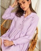 Robe 100% Lin Émilie lilas
