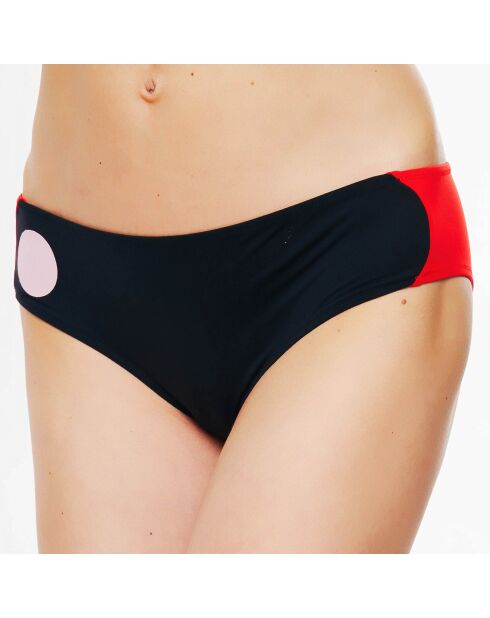 Color Power zwart/rood/roze bikinibroekje