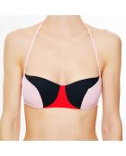 Haut de maillot de bain avec armatures Color Power noir/rose/rouge