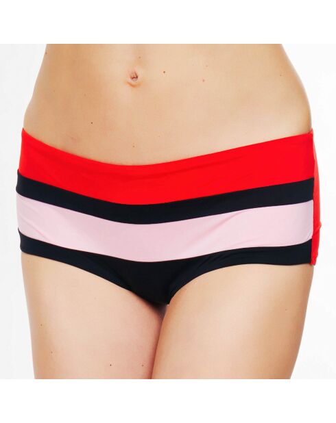 Bas de maillot de bain Color Power noir/rouge/rose