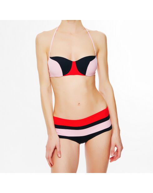 Bas de maillot de bain Color Power noir/rouge/rose
