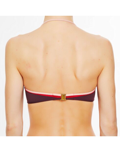 Kosmos badpaktop met hoofdband in bordeaux/roze/rood