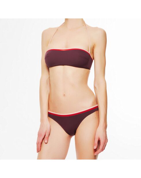 Bas de maillot de bain taille basse Kosmos bordeaux/rose/rouge