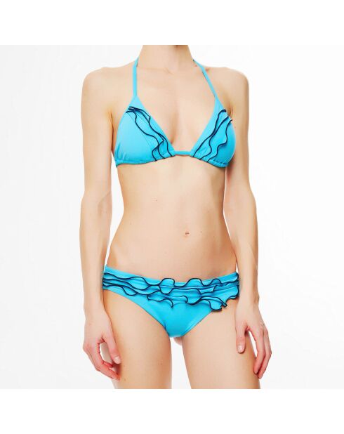Top bikini a triangolo turchese Waves