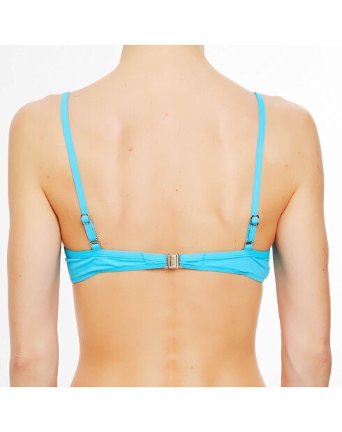 Top bikini imbottito con onde turchesi