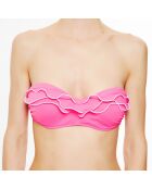 Haut de maillot de bain bandeau Waves fuchsia/blanc