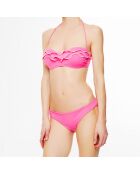 Haut de maillot de bain bandeau Waves fuchsia/blanc