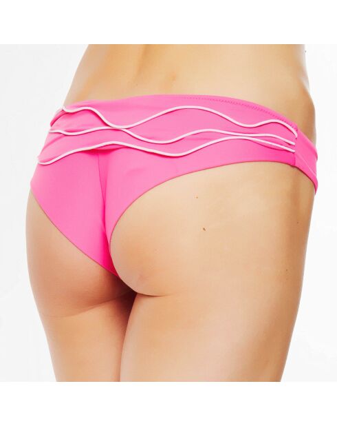 Pantalones de baño brasileños fucsia/White Waves