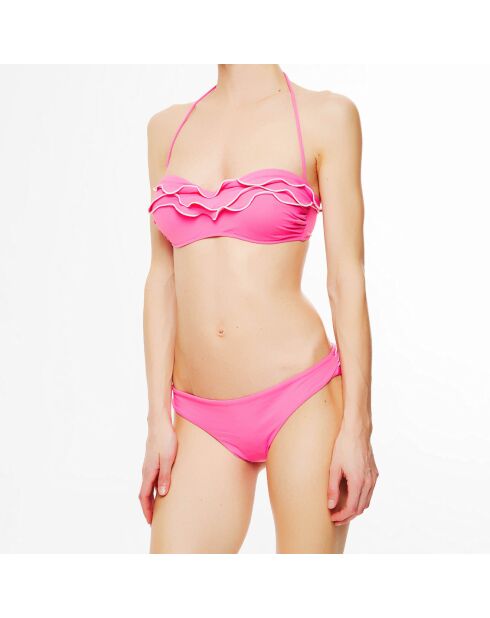 Pantalones de baño brasileños fucsia/White Waves