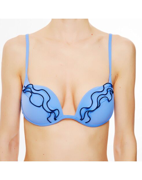 Hemelsblauwe bikinitop met peddels van Waves