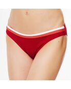 Bas de maillot de bain taille basse Corniche rouge/blanc