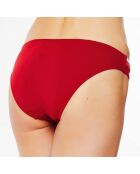 Bas de maillot de bain taille basse Corniche rouge/blanc