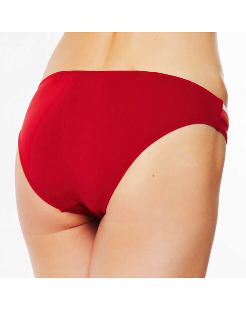 Bas de maillot de bain taille basse Corniche rouge/blanc