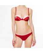 Bas de maillot de bain taille basse Corniche rouge/blanc