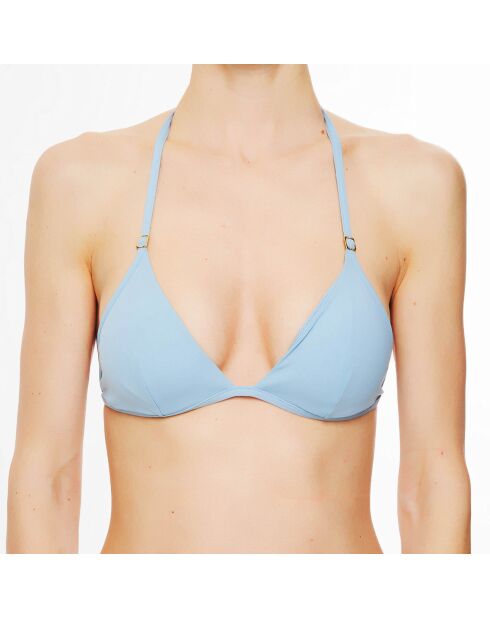 Lichtblauwe eigentijdse driehoekige bikinitop
