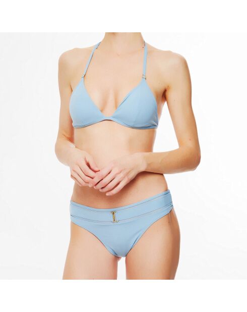 Lichtblauwe eigentijdse driehoekige bikinitop