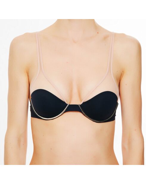 Badeanzug-Oberteil mit Bügeln (kleine Größe) in Schwarz