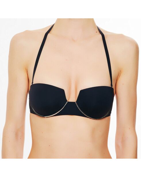 Haut de maillot de bain bandeau Wired noir