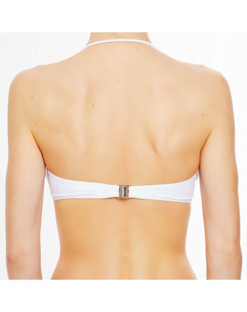 Haut de maillot de bain bandeau Ruffled Jade blanc