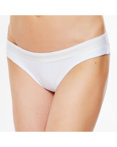 Slip bikini bianchi in giada increspata