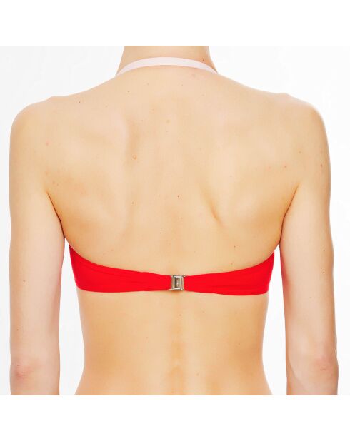 Haut de maillot de bain bandeau Floral Rhapsody rouge/rose clair