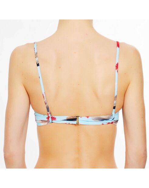 Haut de maillot de bain (taille petit) avec armatures Plumes bleu clair