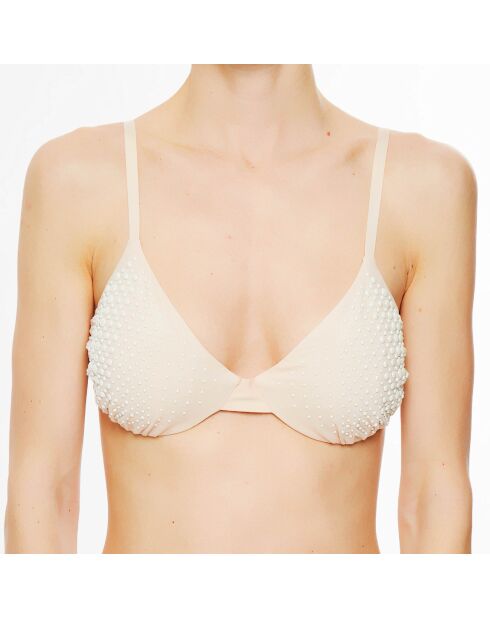 Beige Bubble badpaktop met beugel