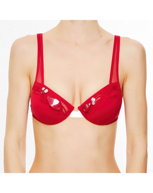 Donkerrode bikinitop met peddels Avant-Garden