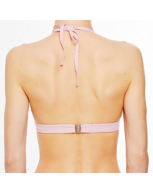 Haut de maillot de bain triangle paddé Strass rose poudré