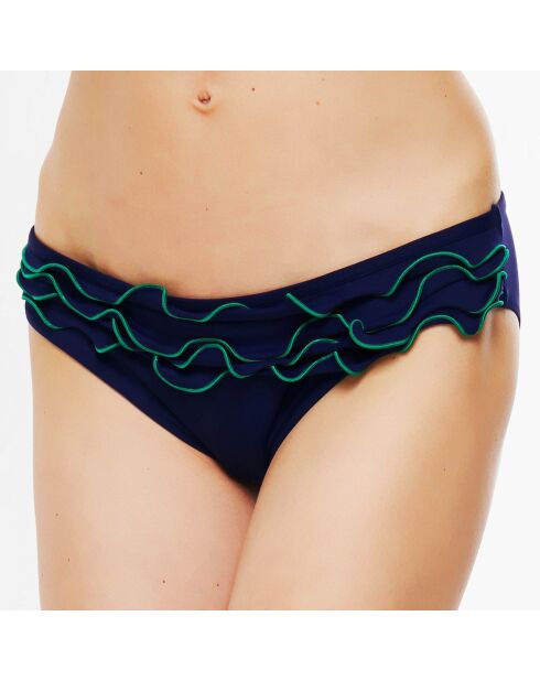Slip bikini blu scuro/verde smeraldo