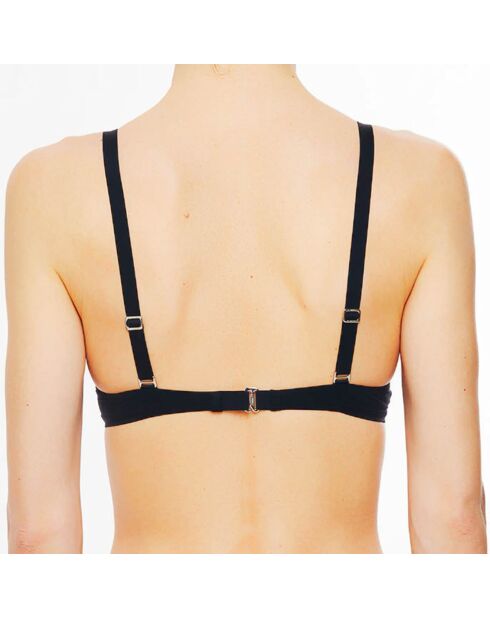 Top bikini nero con fermaglio
