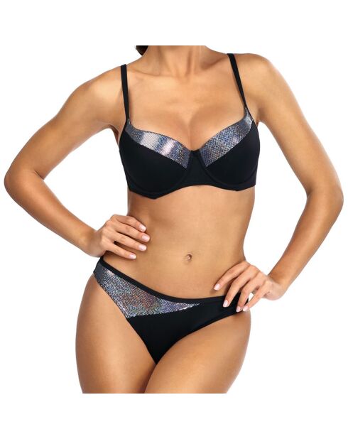 Maillot de bain 2 Pièces Push-Up Katerina noir/gris